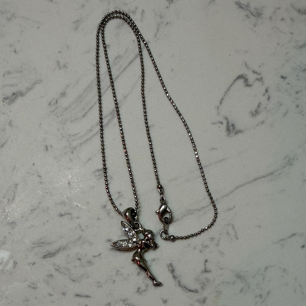 Silver Tinkerbell Fairy Pendant Necklace